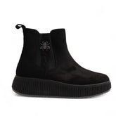 Europeon Union Women Black Chamois Half Boot #3260
